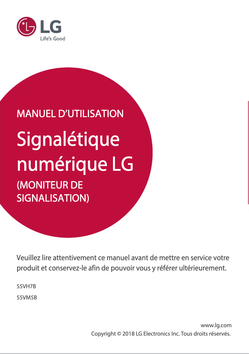 Image de la première page du manuel de l'appareil 55VM5B