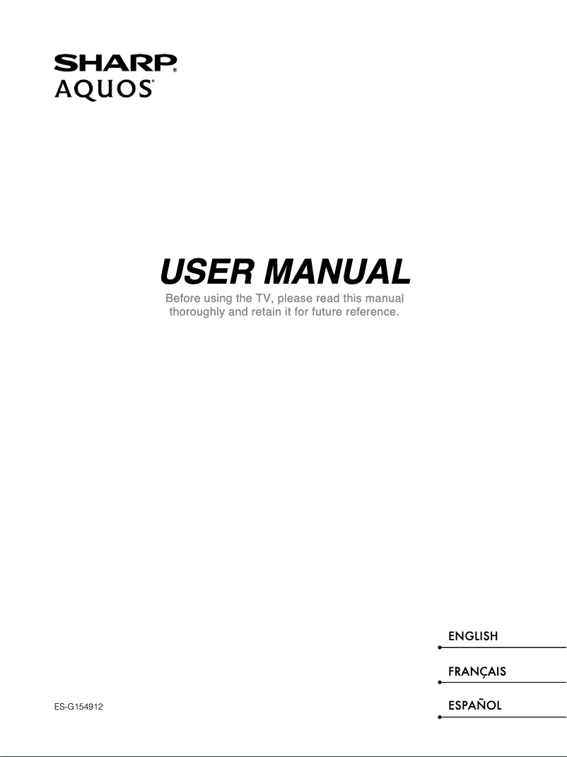 Page n°1 - Manuel utilisateur Sharp Aquos LC-40N3000U
