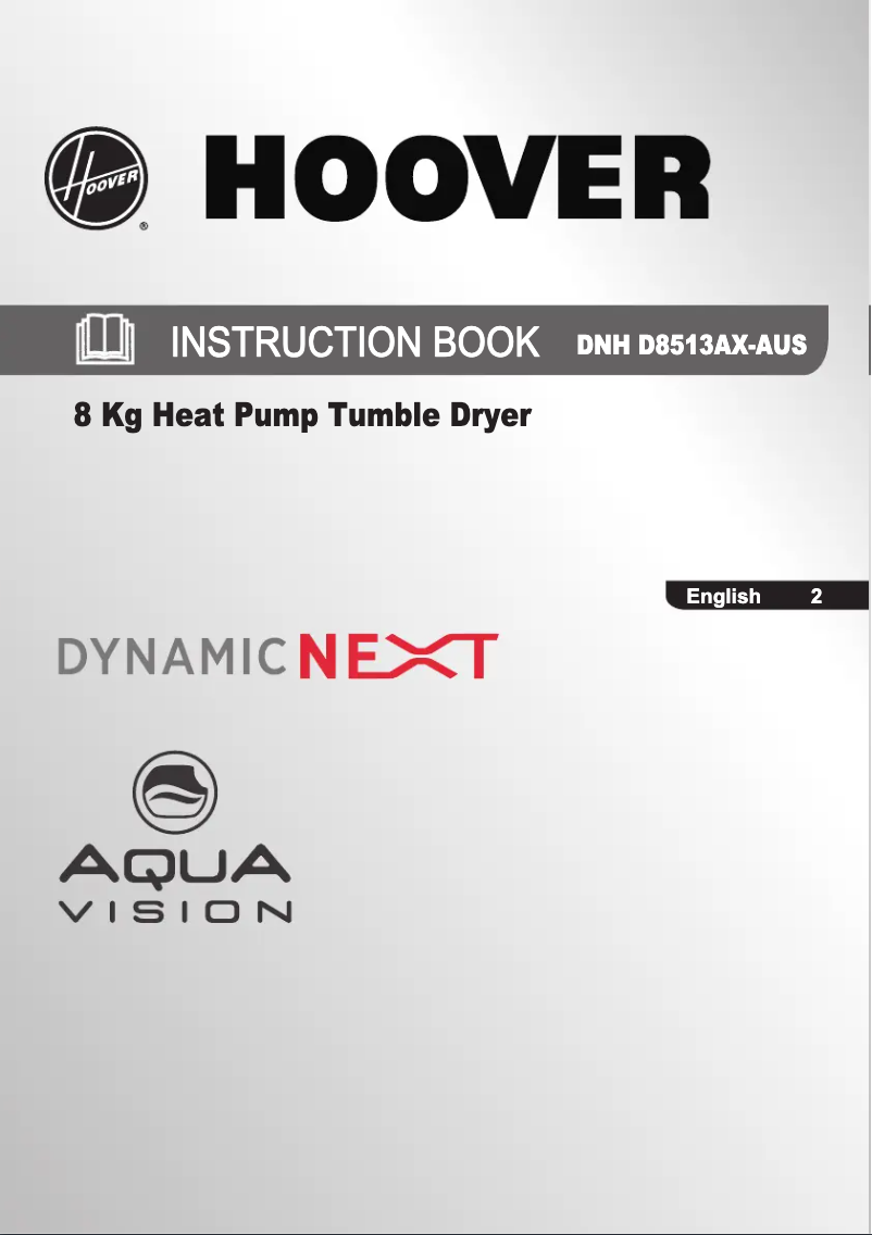 Page n°1 - Manuel utilisateur Hoover DNH D8513AX-AUS