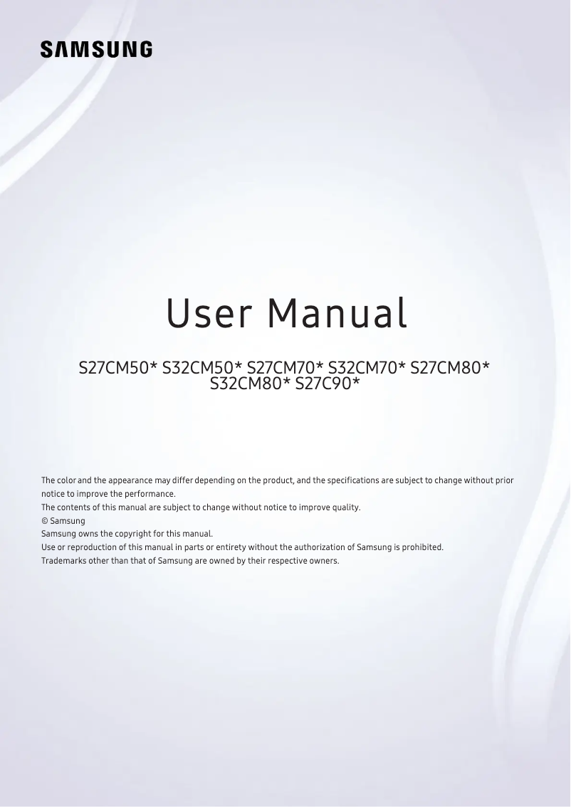 Page 1 de la notice Manuel utilisateur Samsung ViewFinity S90PC