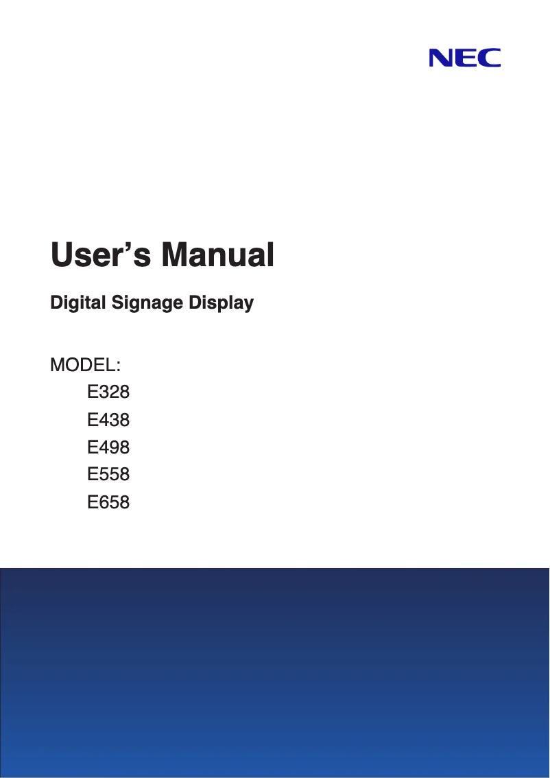 Image de la première page du manuel de l'appareil MultiSync E558
