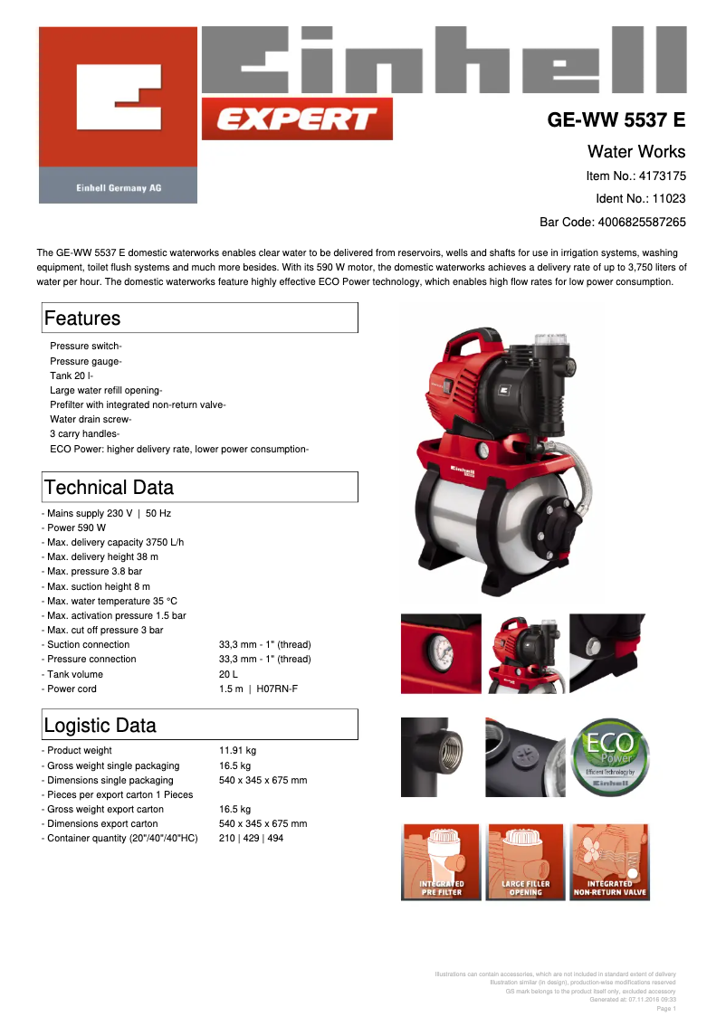 Image de la première page du manuel de l'appareil GE-WW 5537 E