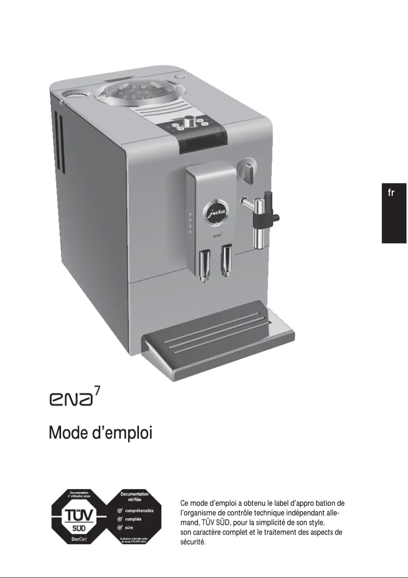 Image de la première page du manuel de l'appareil ENA 7