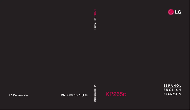 Page n°1 - Manuel utilisateur LG KP265C
