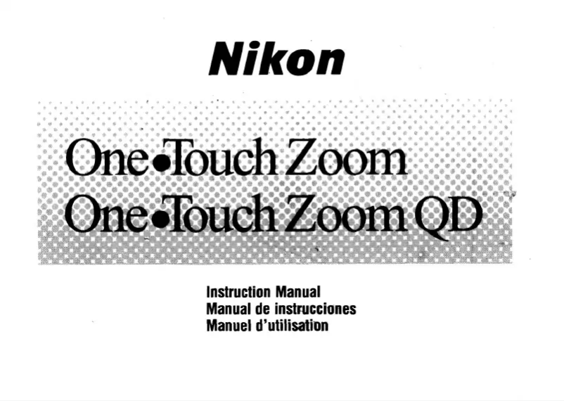 Page n°1 - Manuel utilisateur Nikon One Touch Zoom QD
