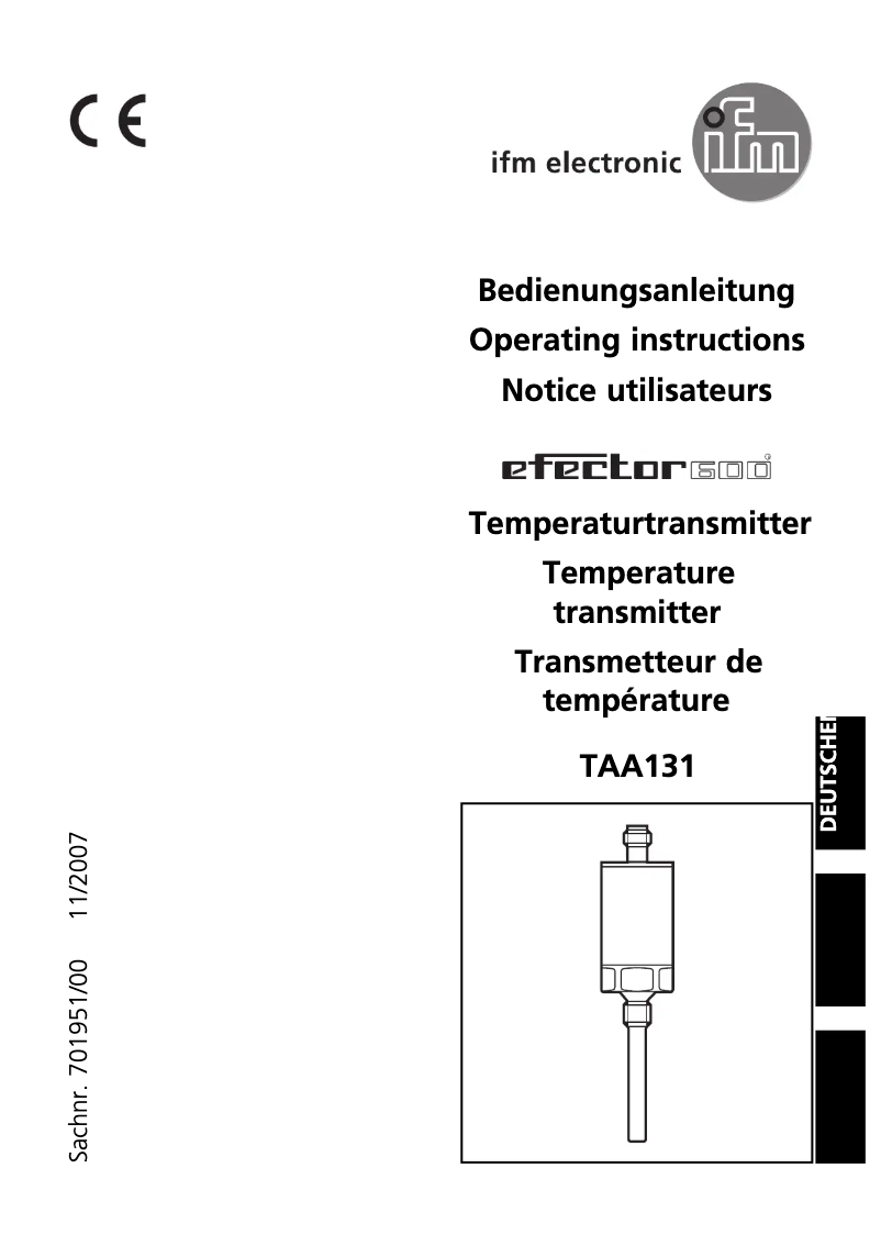 Página 1 del manual Manual de usuario IFM TAA131