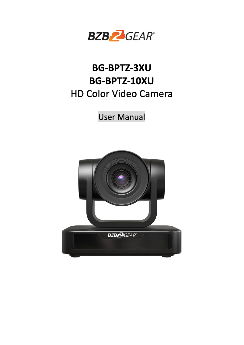 Page 1 de la notice Manuel utilisateur BZBGear BG-BPTZ