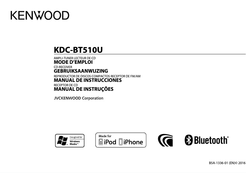Page 1 de la notice Manuel utilisateur Kenwood KDC-BT510U