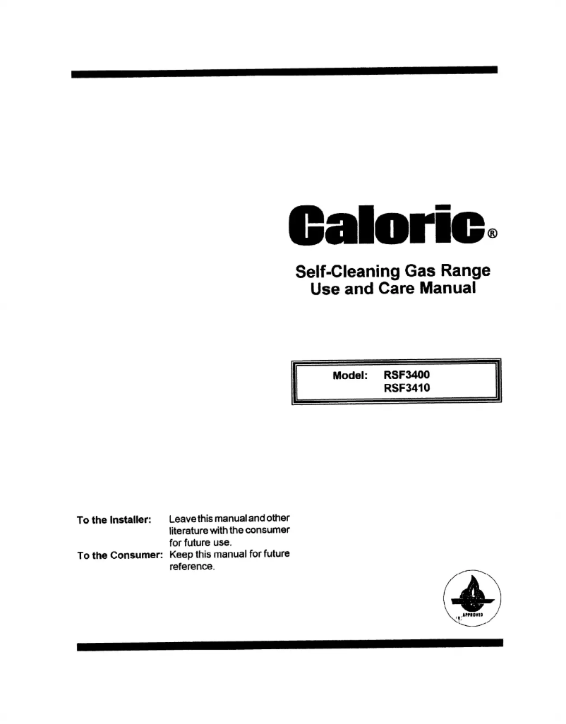 Page n°1 - Manuel utilisateur Caloric RSF3400UL