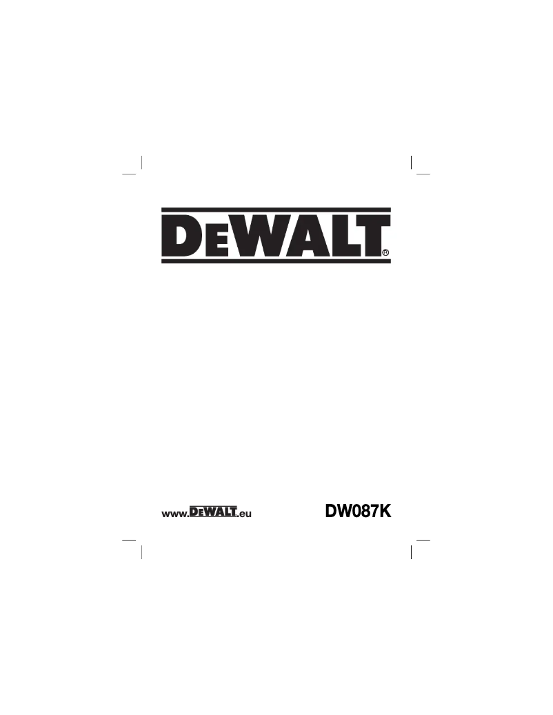 Página 1 del manual Manual de usuario DeWalt DW087K