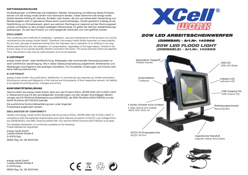 Image de la première page du manuel de l'appareil Work 140966