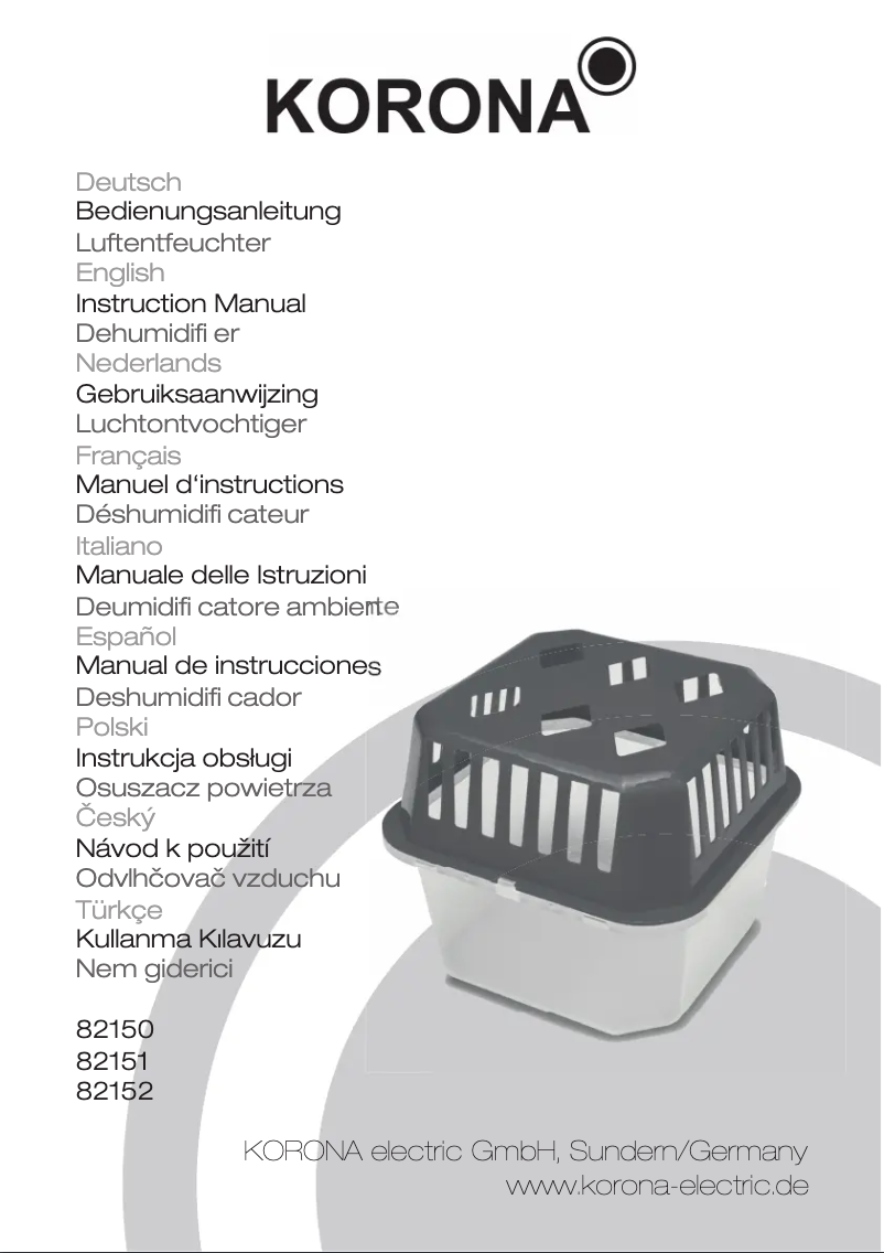 Page n°1 - Manuel utilisateur Korona 82151
