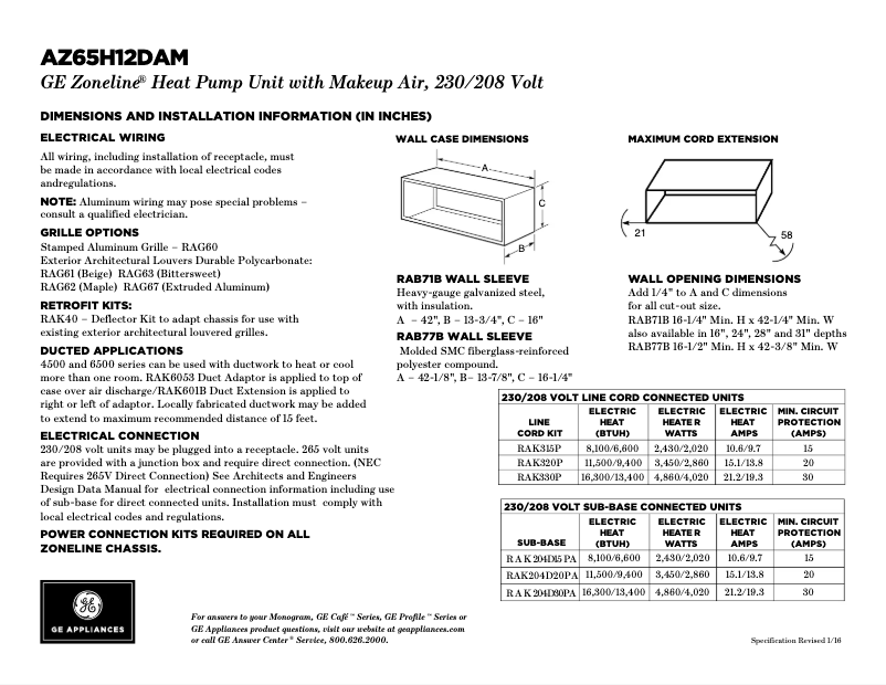Imagen de la primera página del manual del dispositivo AZ65H12DAM