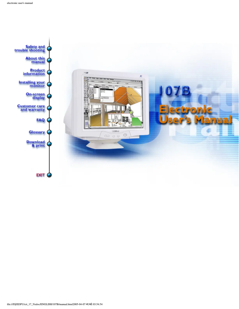 Image de la première page du manuel de l'appareil 107B