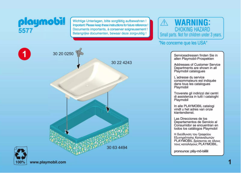 Página 1 del manual Manual de usuario Playmobil City Life Modern Bathroom 5577