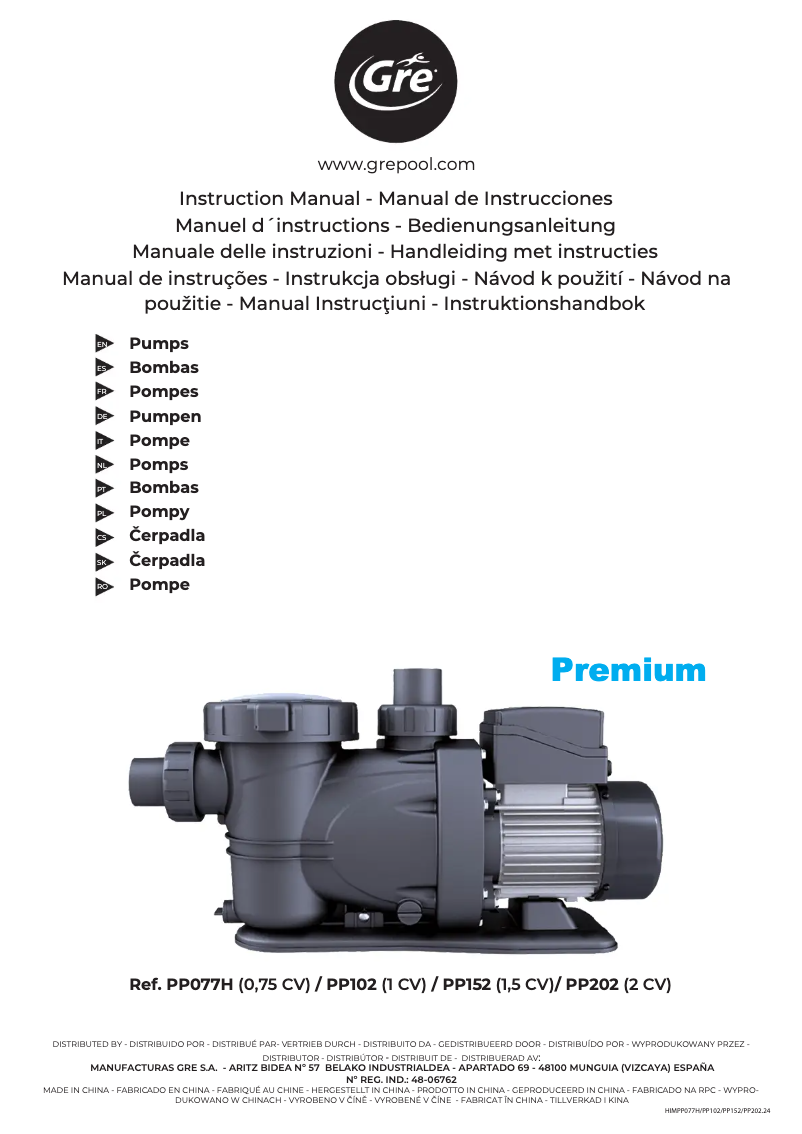 Image de la première page du manuel de l'appareil PP202