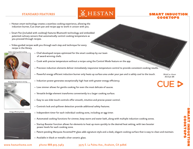 Page 1 de la notice Fiche technique Hestan KICS30-BK