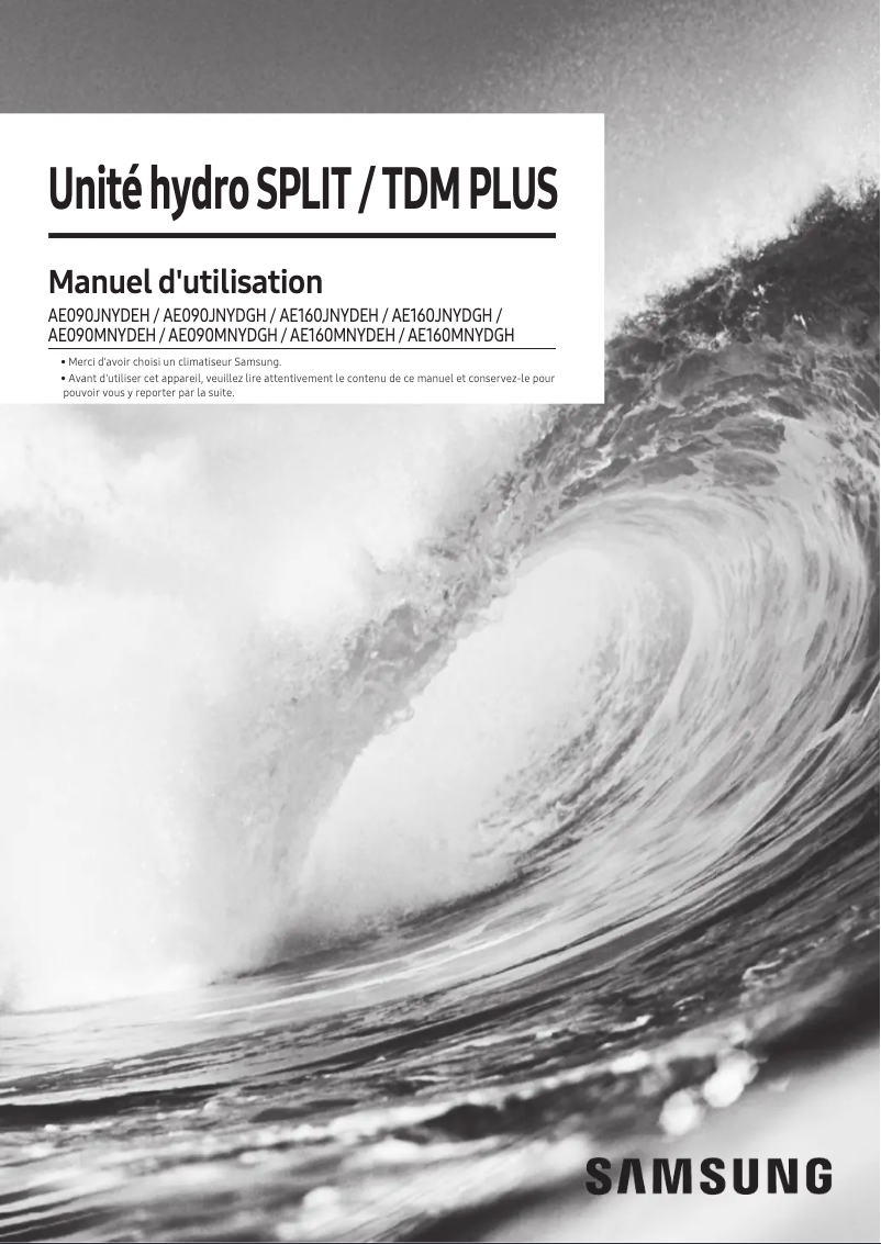 Page 1 de la notice Manuel utilisateur Samsung AE090MNYDGH