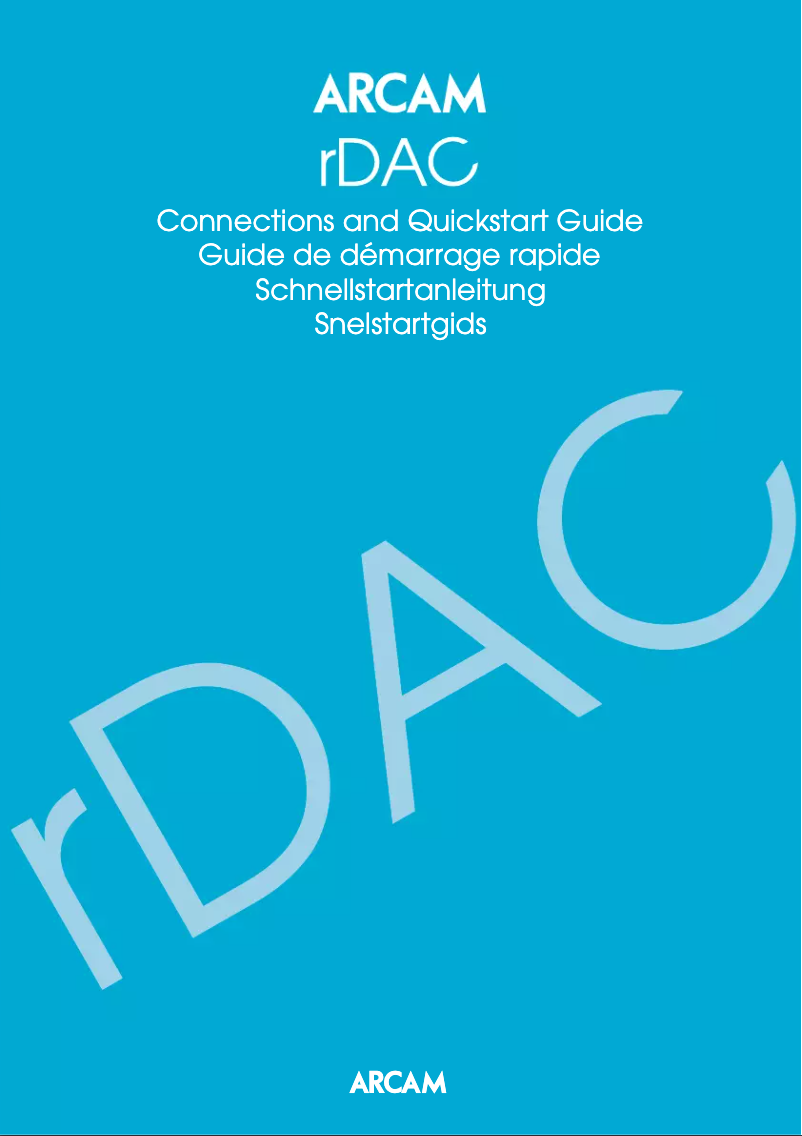 Image de la première page du manuel de l'appareil rDac