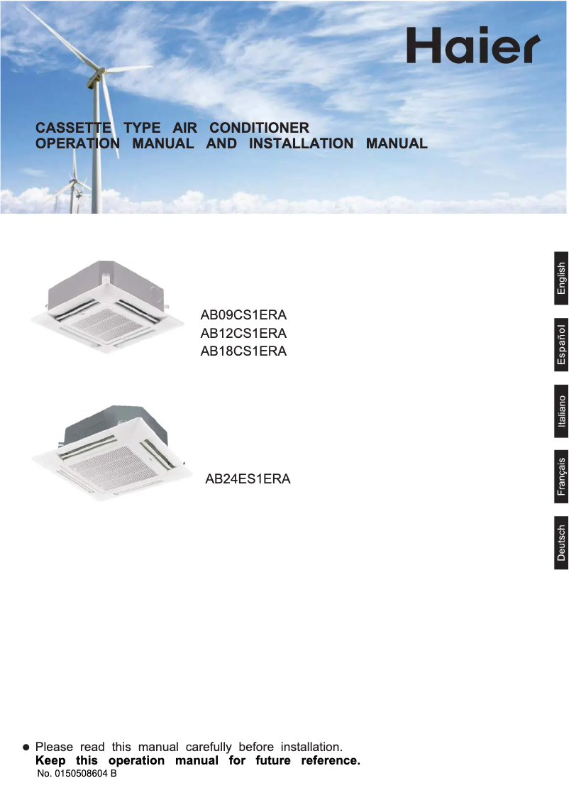 Page 1 of the manual User Manual Haier AB18CS1ERA