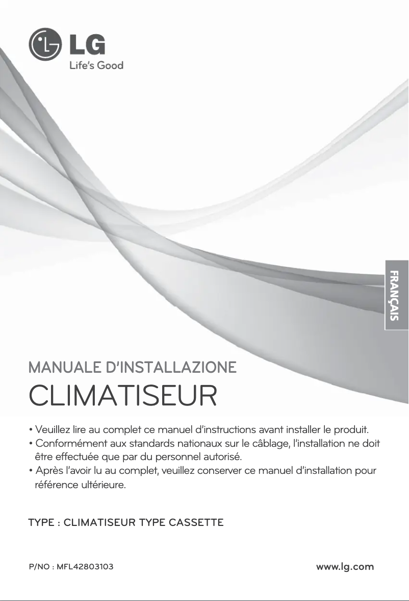 Page n°1 - Guide d'installation LG ARNU15GTQC2