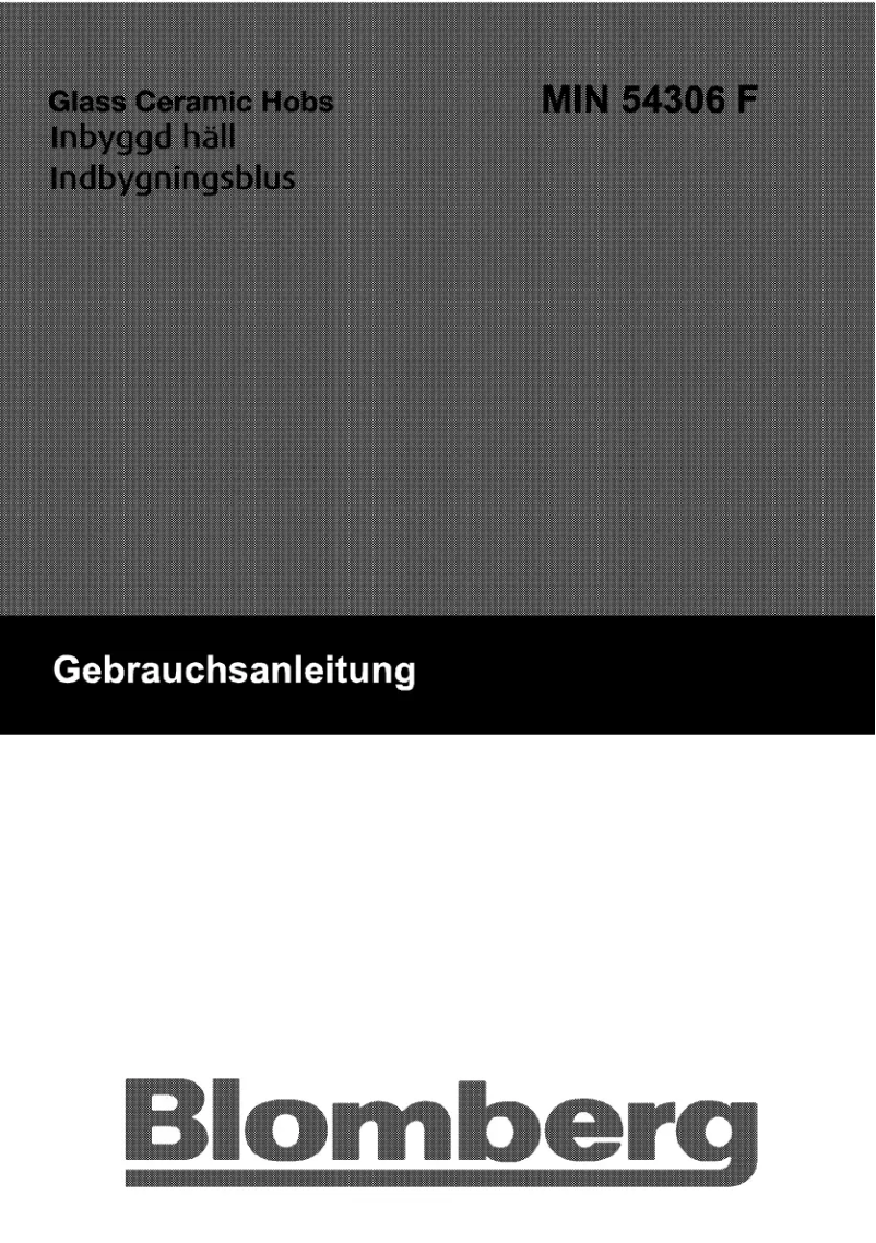 Page n°1 - Manuel utilisateur Blomberg MIN 54306 F