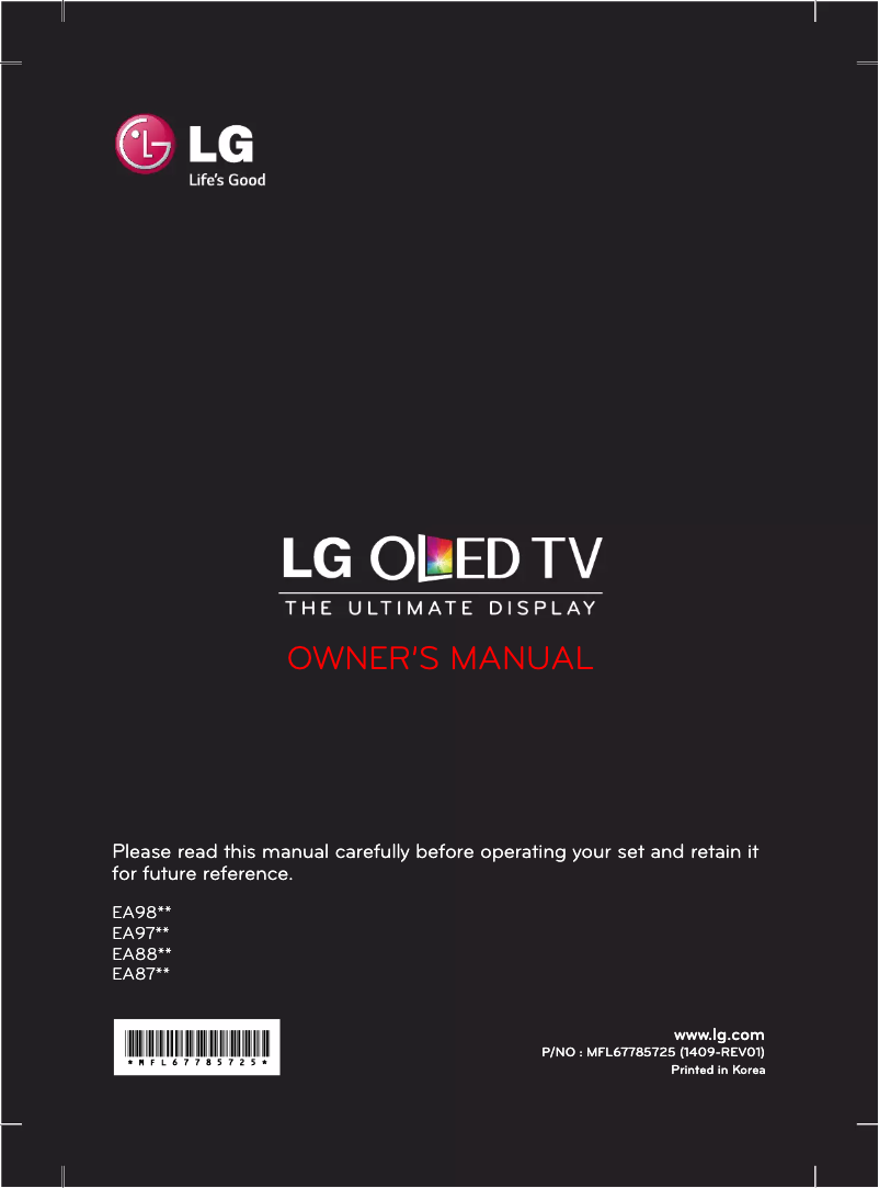 Página 1 del manual Manual de usuario LG 55EA875V