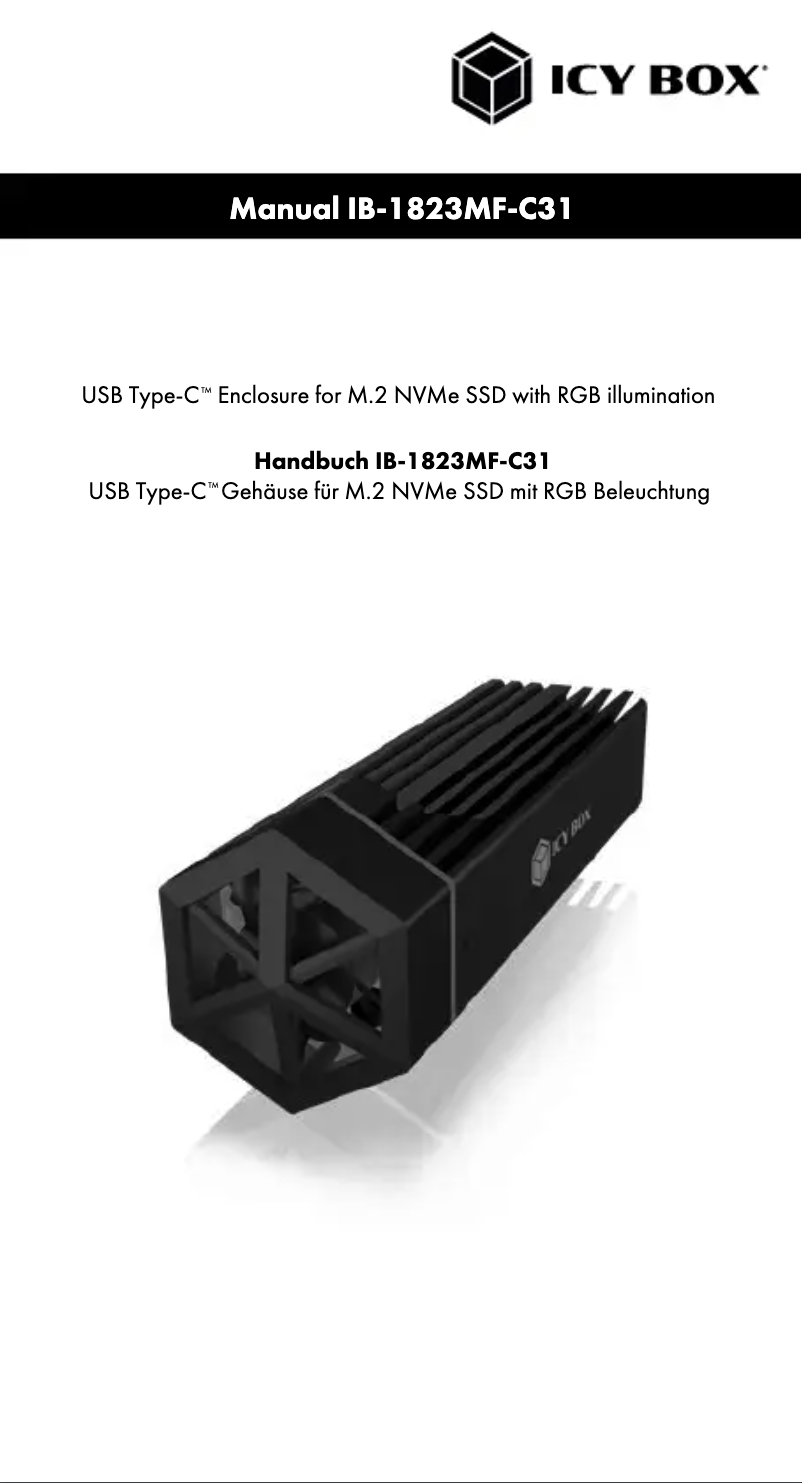 Page 1 de la notice Manuel utilisateur Icy Box IB-1823MF-C31