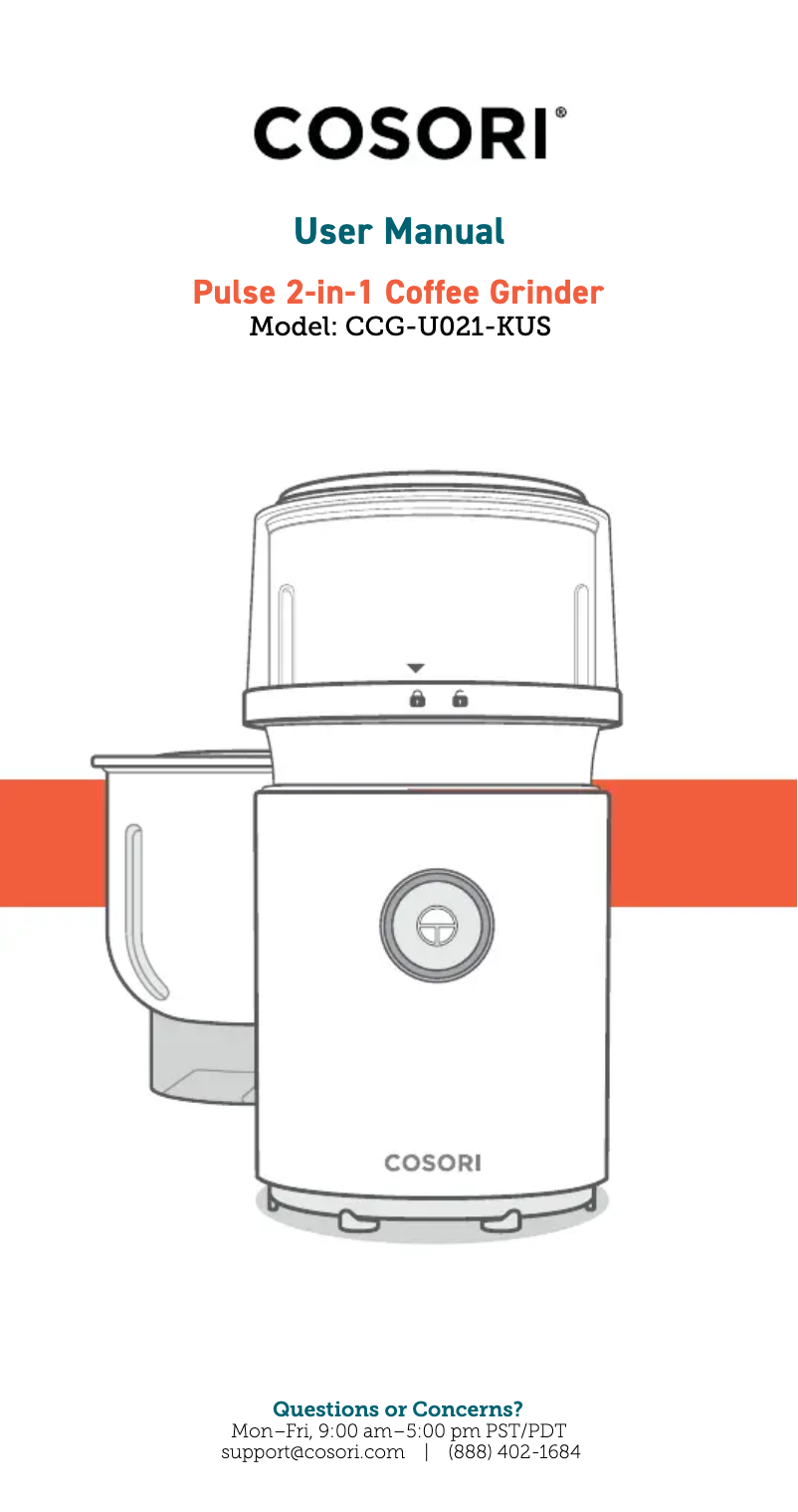 Page 1 de la notice Manuel utilisateur Cosori CCG-U021-KUS