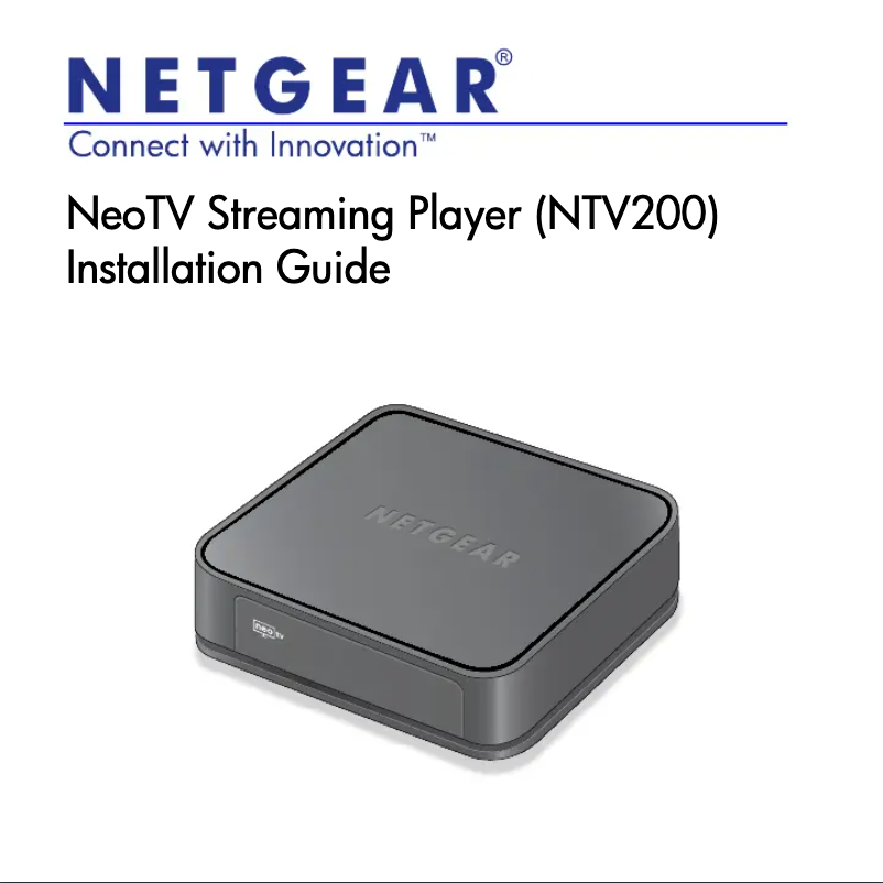 Page 1 de la notice Guide d'installation Netgear NeoTV NTV200