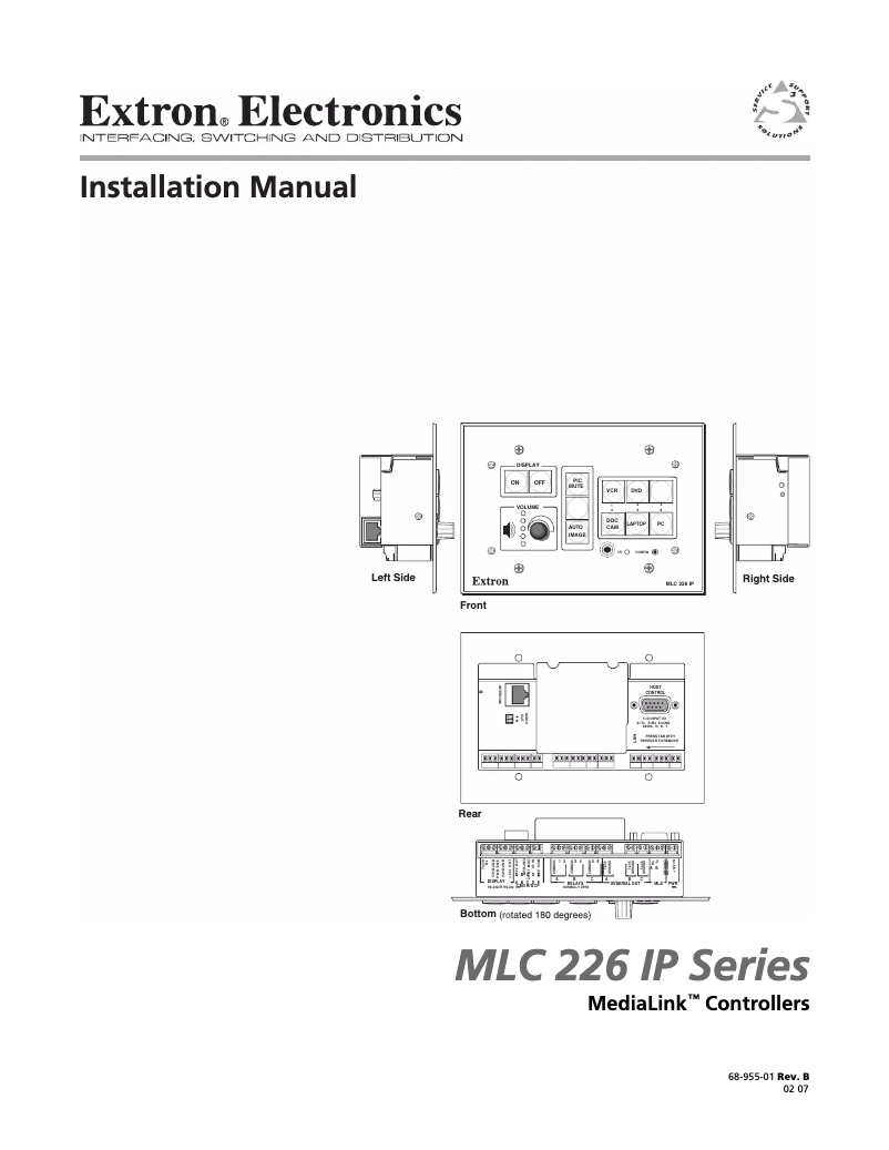 Page 1 de la notice Manuel utilisateur Extron MLC 226 IP L