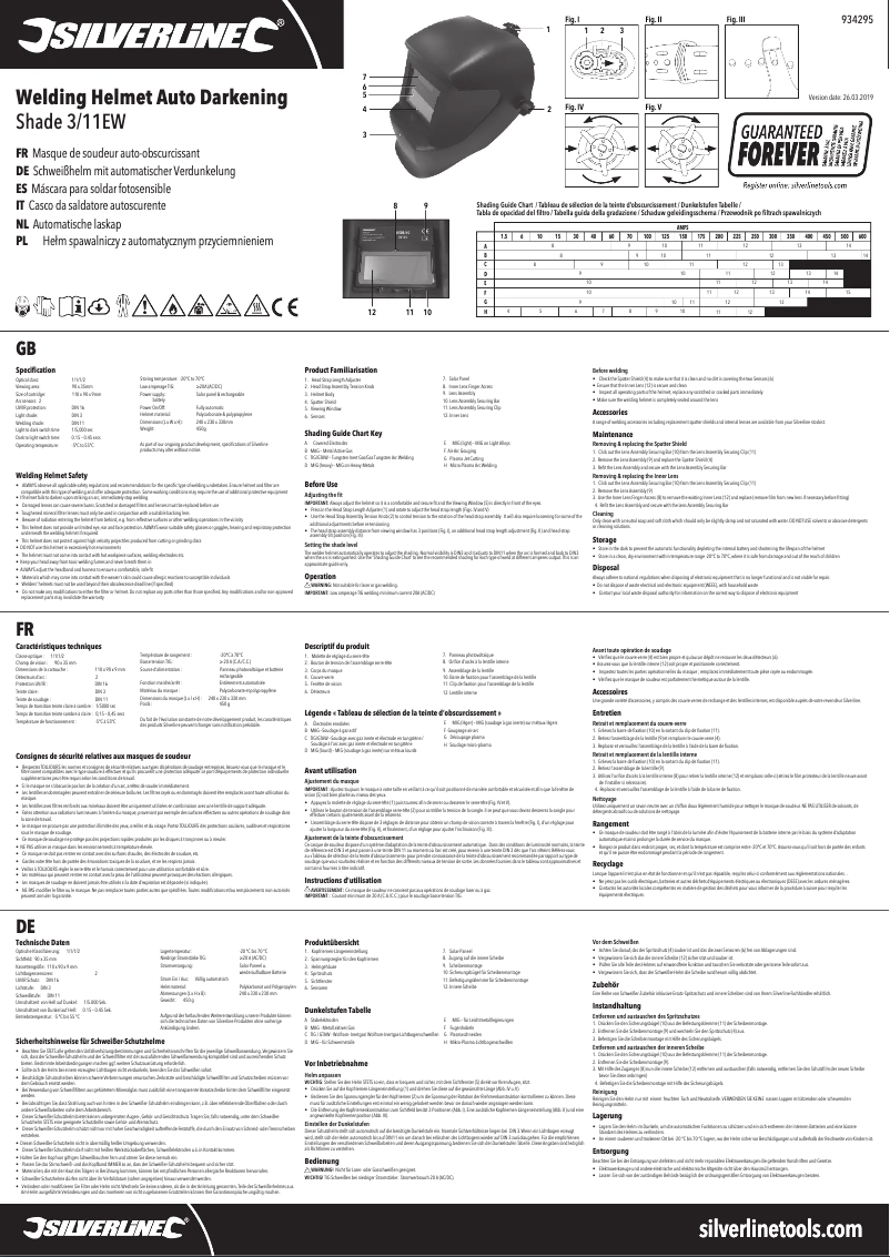 Page n°1 - Manuel utilisateur Silverline 934295