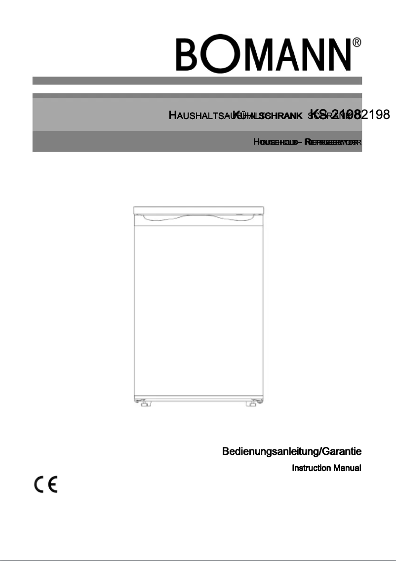 Page 1 de la notice Manuel utilisateur Bomann KS 2198 INOX-LOOK