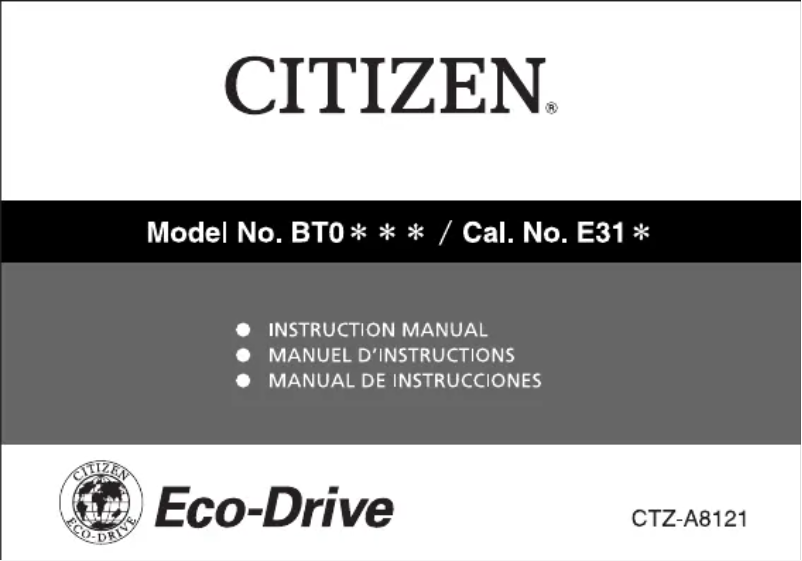 Page n°1 - Manuel utilisateur Citizen CAL E310
