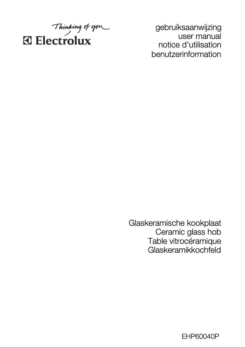 Page n°1 - Manuel utilisateur Electrolux EHP60040P