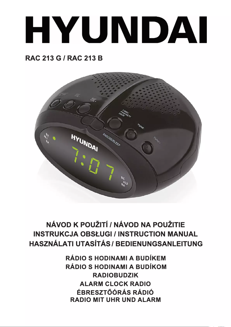 Page 1 of the manual User Manual Hyundai RAC 213 G