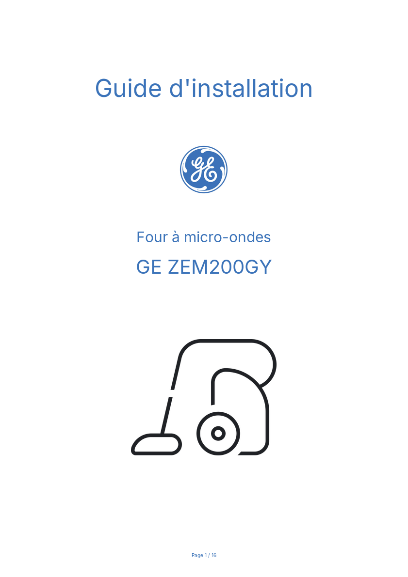 Image de la première page du manuel de l'appareil ZEM200GY
