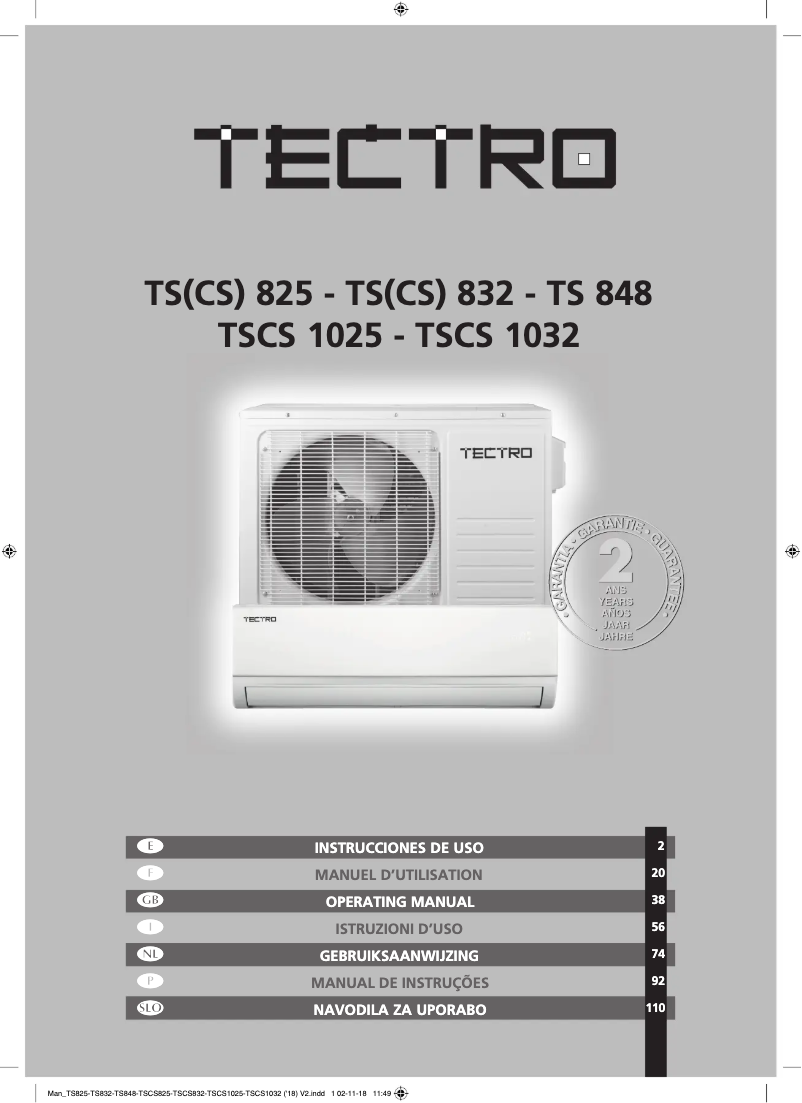 Page 1 de la notice Manuel utilisateur Qlima TS832
