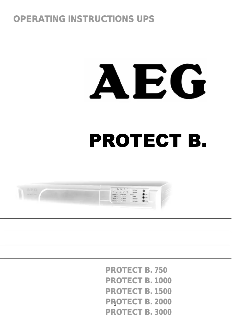 Page 1 de la notice Manuel utilisateur AEG Protect B. 750 VA