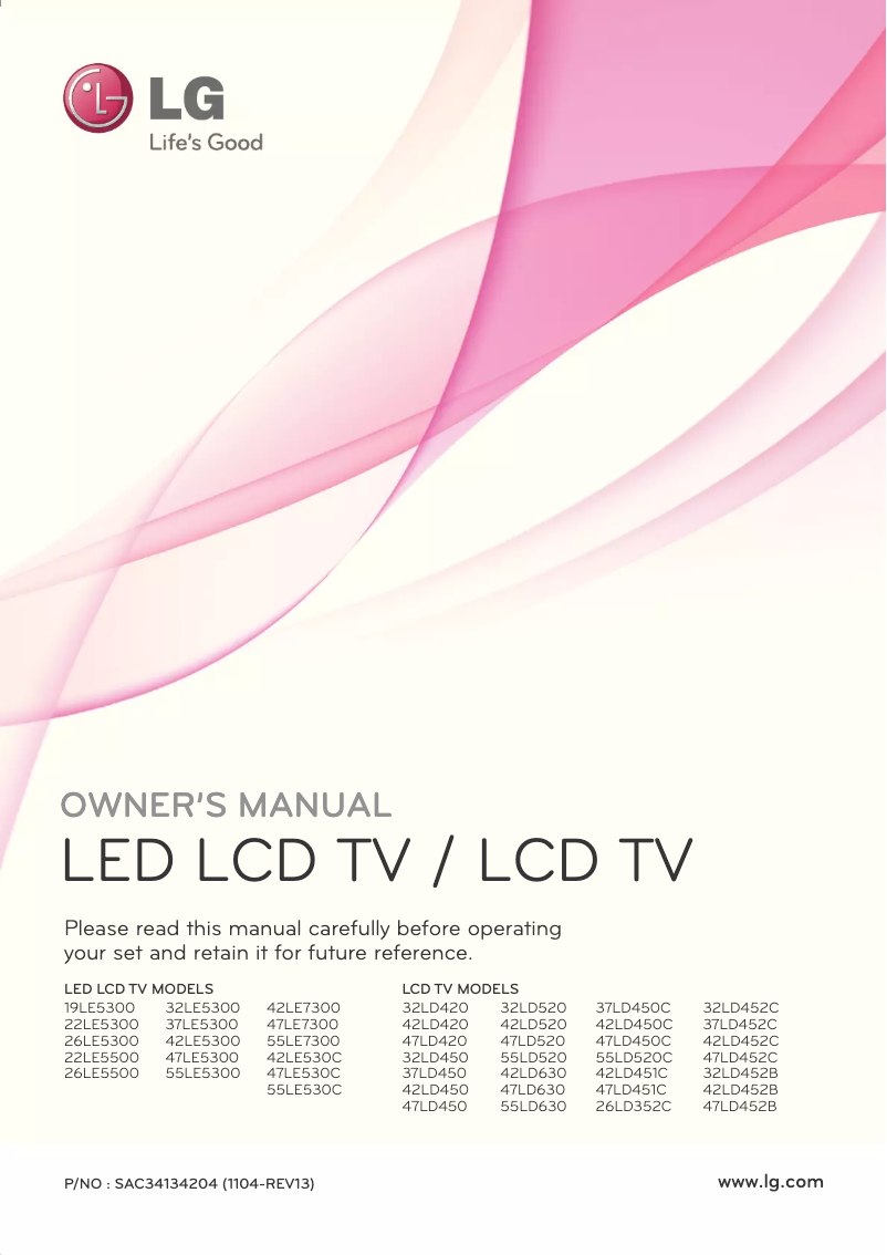 Page 1 de la notice Manuel utilisateur LG EzSign TV 42LD452B