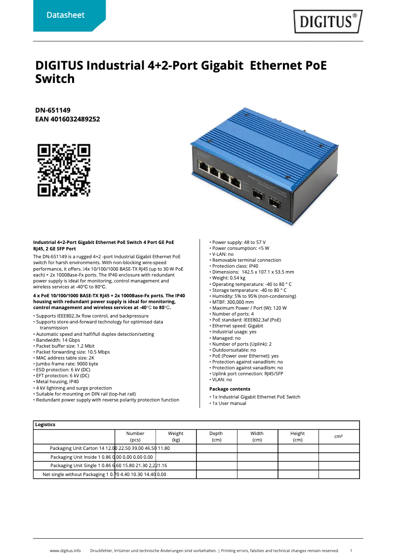 Image de la première page du manuel de l'appareil DN-651149