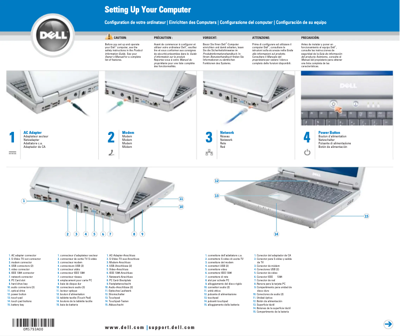 Page 1 de la notice Guide d'installation Dell Inspiron 5160