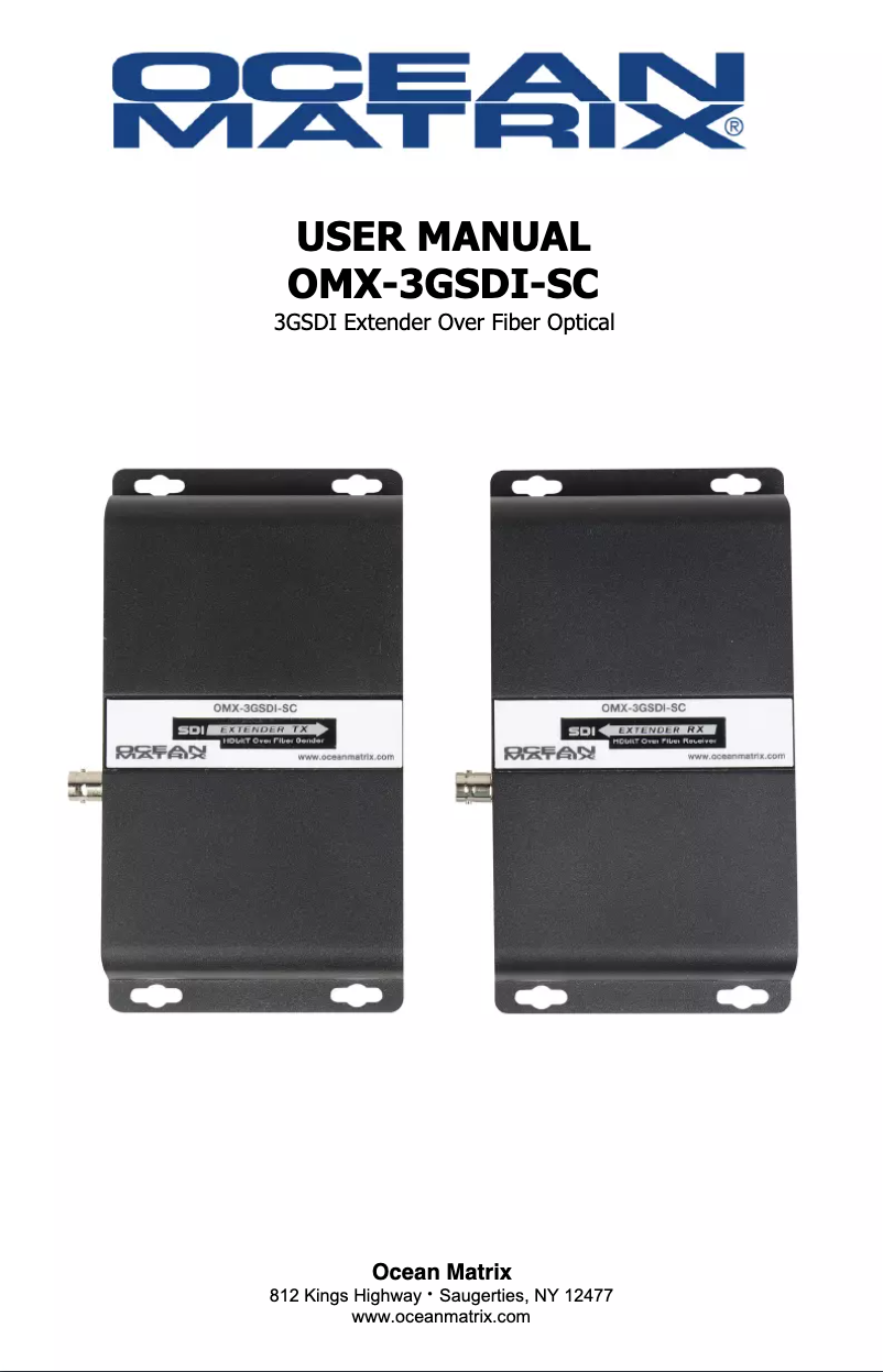 Page 1 de la notice Manuel utilisateur Ocean Matrix OMX-3GSDI-SC