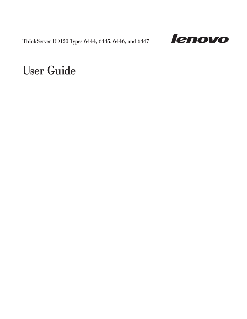 Page 1 de la notice Manuel utilisateur Lenovo ThinkServer RD120