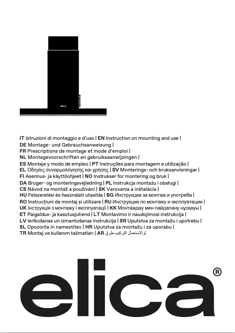 Page 1 de la notice Manuel utilisateur Elica Nuage PRF0098374