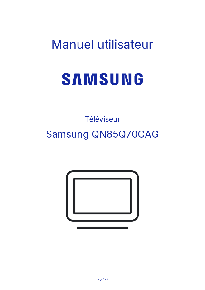 Page n°1 - Manuel utilisateur Samsung QN85Q70CAG
