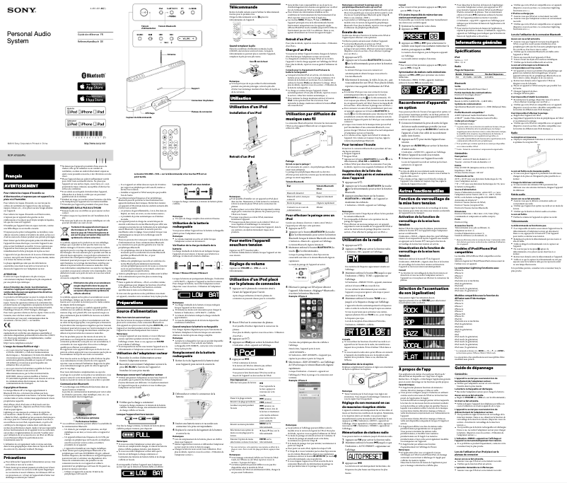 Page n°1 - Manuel utilisateur Sony RDP-XF300IPN