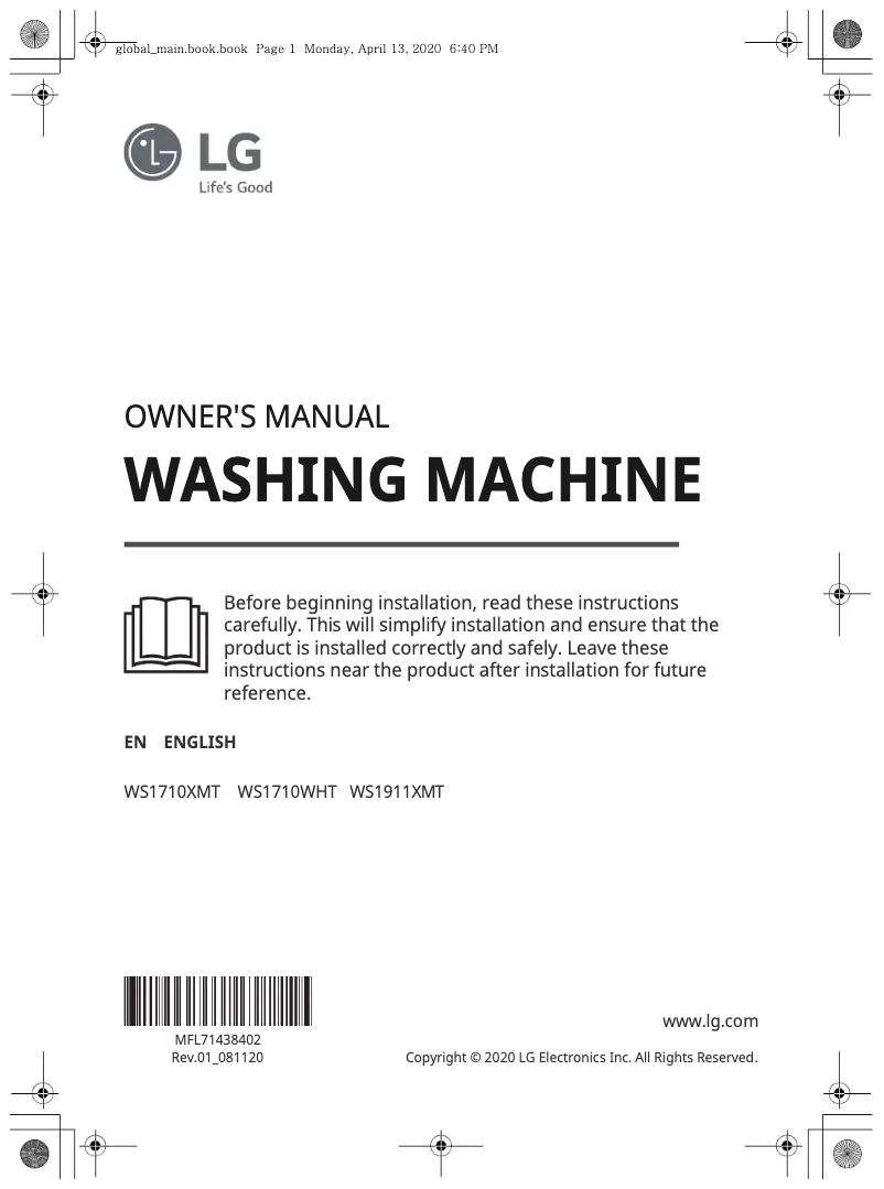 Image de la première page du manuel de l'appareil WS1911XMT