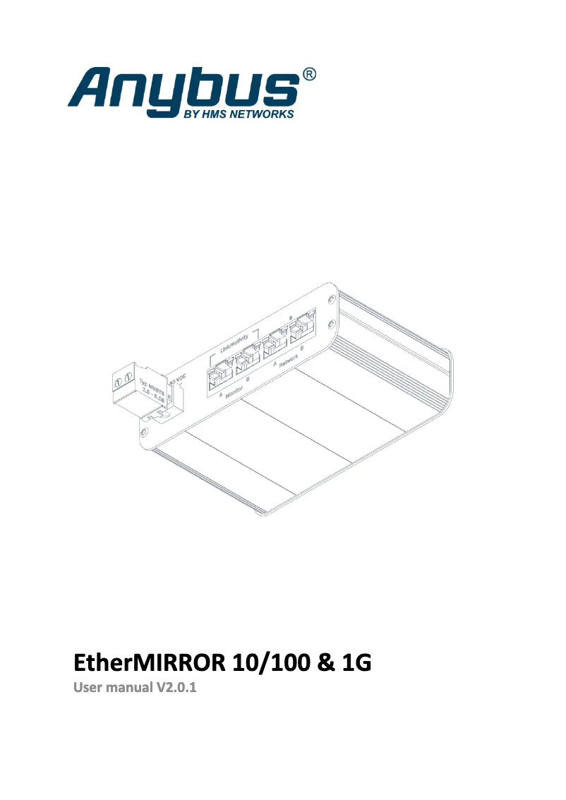 Page 1 de la notice Manuel utilisateur Anybus EtherMIRROR