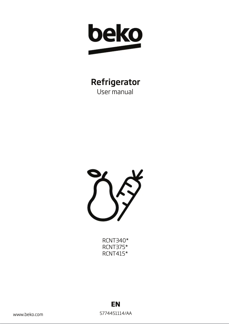 Page n°1 - Manuel utilisateur Beko RCNT415E50VZK